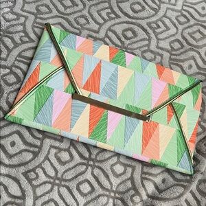Colorful Geometric Envelope Clutch - Multi Color